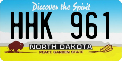 ND license plate HHK961