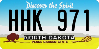 ND license plate HHK971