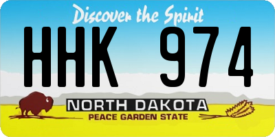 ND license plate HHK974