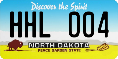 ND license plate HHL004