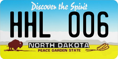 ND license plate HHL006