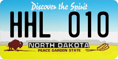 ND license plate HHL010