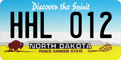 ND license plate HHL012