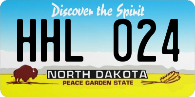 ND license plate HHL024