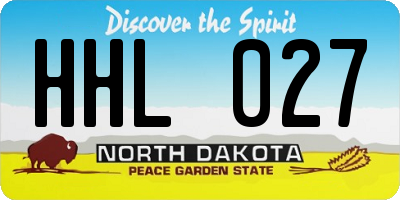ND license plate HHL027