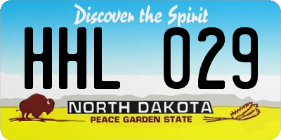 ND license plate HHL029