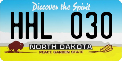 ND license plate HHL030