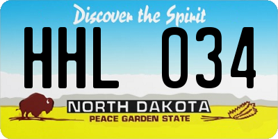 ND license plate HHL034