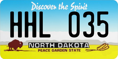 ND license plate HHL035