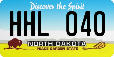 ND license plate HHL040