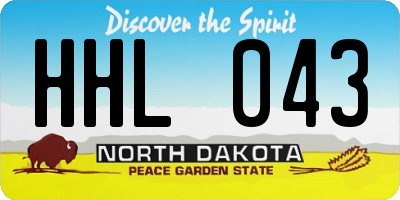 ND license plate HHL043