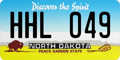 ND license plate HHL049