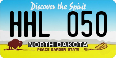 ND license plate HHL050