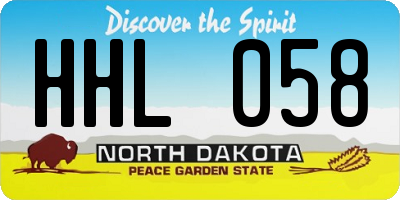 ND license plate HHL058