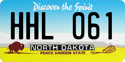 ND license plate HHL061