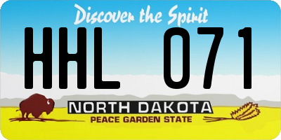 ND license plate HHL071