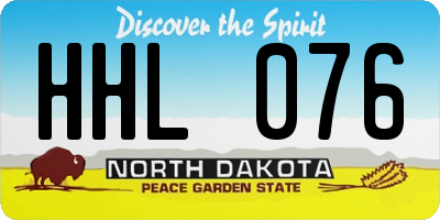 ND license plate HHL076