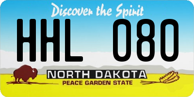 ND license plate HHL080