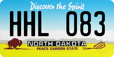 ND license plate HHL083