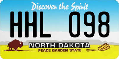 ND license plate HHL098