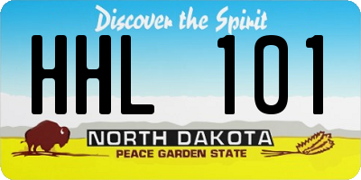 ND license plate HHL101