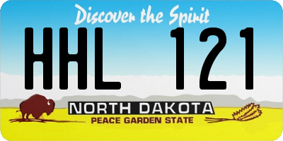 ND license plate HHL121