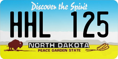 ND license plate HHL125
