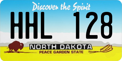 ND license plate HHL128