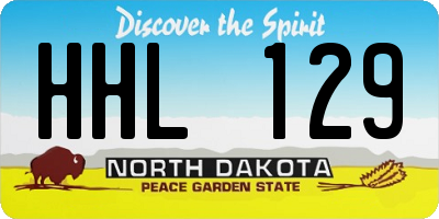 ND license plate HHL129