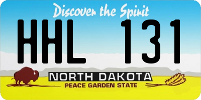 ND license plate HHL131