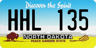ND license plate HHL135