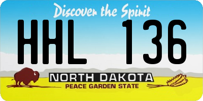 ND license plate HHL136