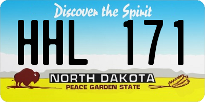 ND license plate HHL171