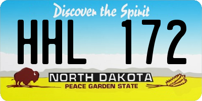 ND license plate HHL172