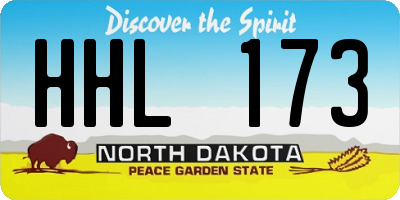 ND license plate HHL173