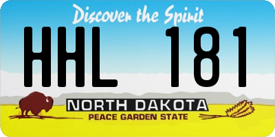 ND license plate HHL181
