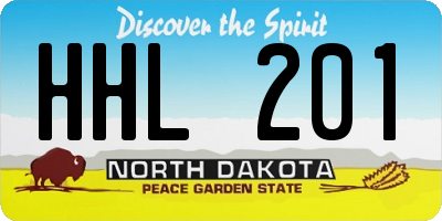 ND license plate HHL201
