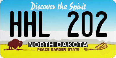 ND license plate HHL202