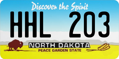 ND license plate HHL203