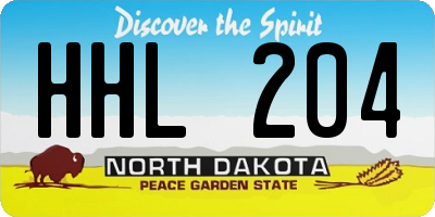 ND license plate HHL204
