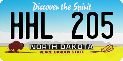 ND license plate HHL205