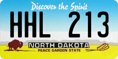 ND license plate HHL213