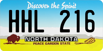 ND license plate HHL216