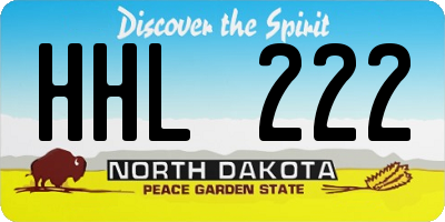 ND license plate HHL222