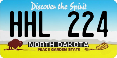 ND license plate HHL224