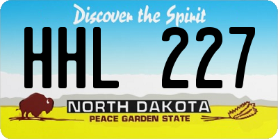 ND license plate HHL227
