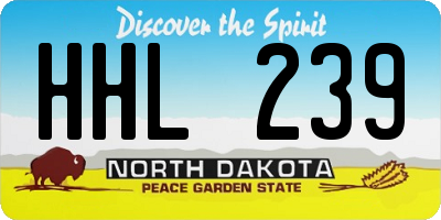 ND license plate HHL239