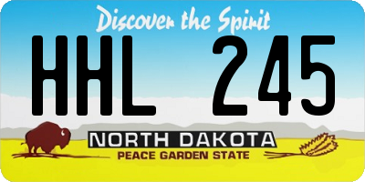 ND license plate HHL245
