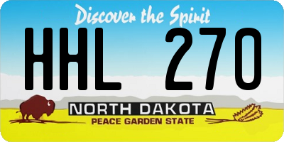 ND license plate HHL270