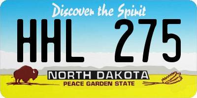 ND license plate HHL275